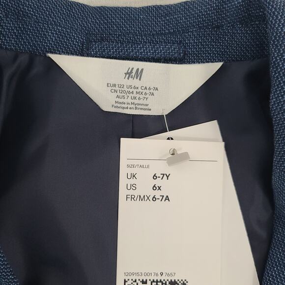 H & M linen boys blazer navy blue Size 6x NWT Formal Event party Wedding - Picture 6 of 8